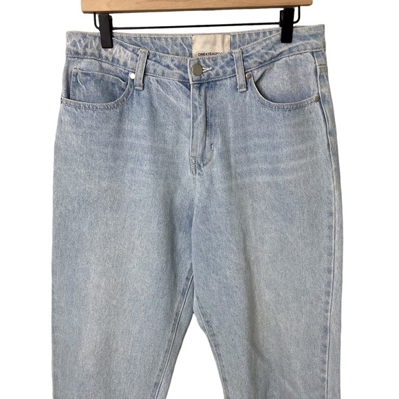 One Teaspoon Tapered Leg Jeans Light Wash Size 31 Baggy Leg High Waist - Picture 2 of 8